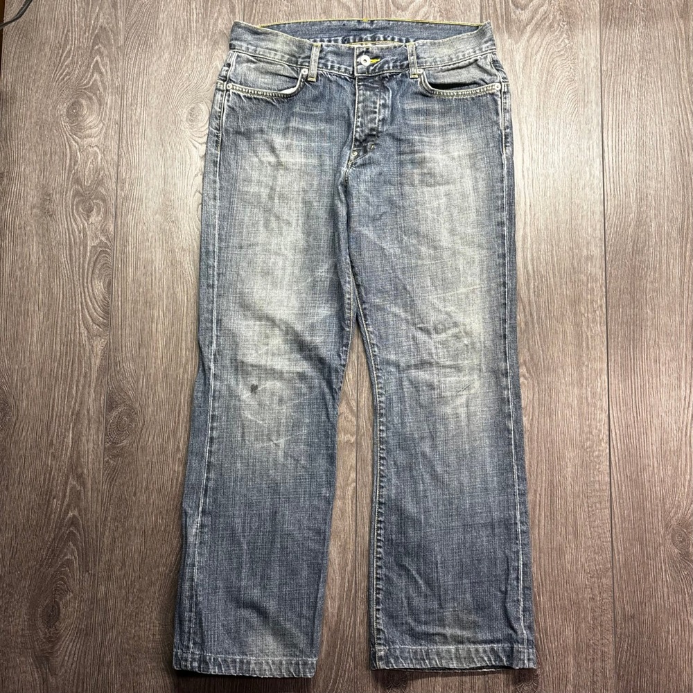 Paperdenim&cloth Mens Straight Leg Button Fly Jeans Blue Wash 34 Made in USA